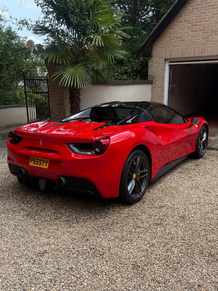 Red Ferrari 488 valeted at a Norfolk home